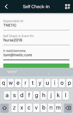 Scan QR Code or enter Event PIN